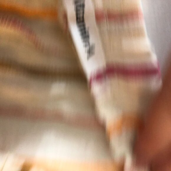 Vitamin A Womens Shorts Linen Pull On Pockets Striped Pink Orange Ivory S - Picture 4 of 5